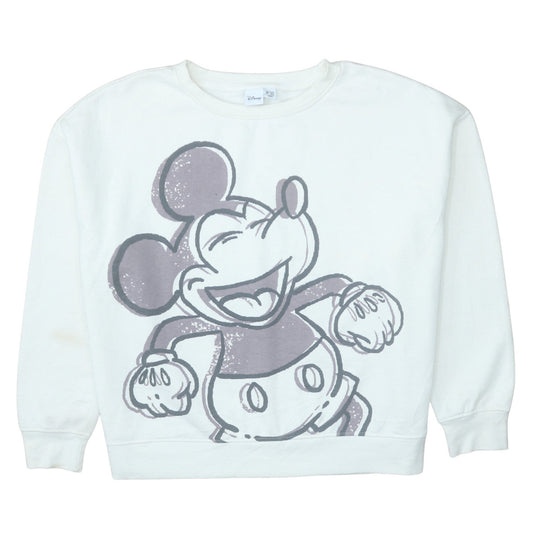 Disney Primark Women’s White Mickey Mouse Sweatshirt Size L 14/16