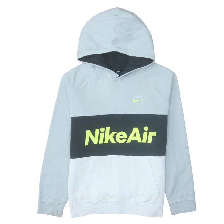 Nike Boys Grey Colourblock Pullover Hoodie XL Fleece Logo Print