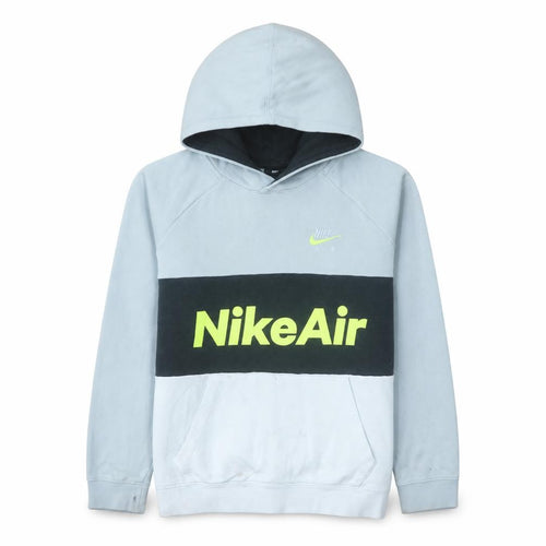 Nike Boys Grey Colourblock Pullover Hoodie XL Fleece Logo Print