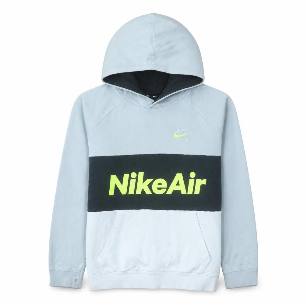 Nike Boys Grey Colourblock Pullover Hoodie XL Fleece Logo Print