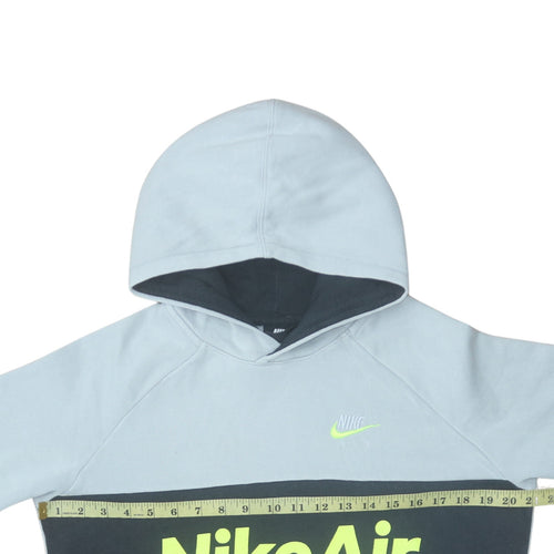 Nike Boys Grey Colourblock Pullover Hoodie XL Fleece Logo Print