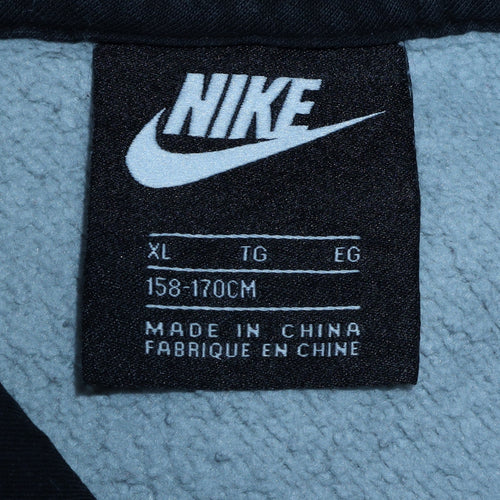 Nike Boys Grey Colourblock Pullover Hoodie XL Fleece Logo Print