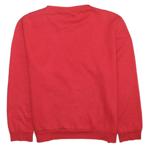 Disney Women Red Mickey Mouse Sweatshirt L Crew Neck Pullover