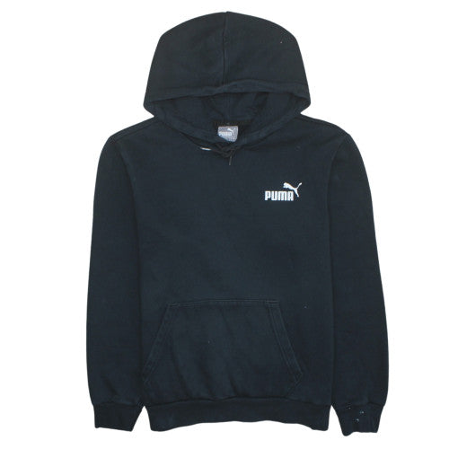 Puma Womens Black Pullover Hoodie S Classic Casual Cotton Blend