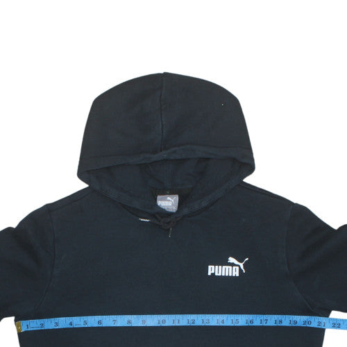 Puma Womens Black Pullover Hoodie S Classic Casual Cotton Blend