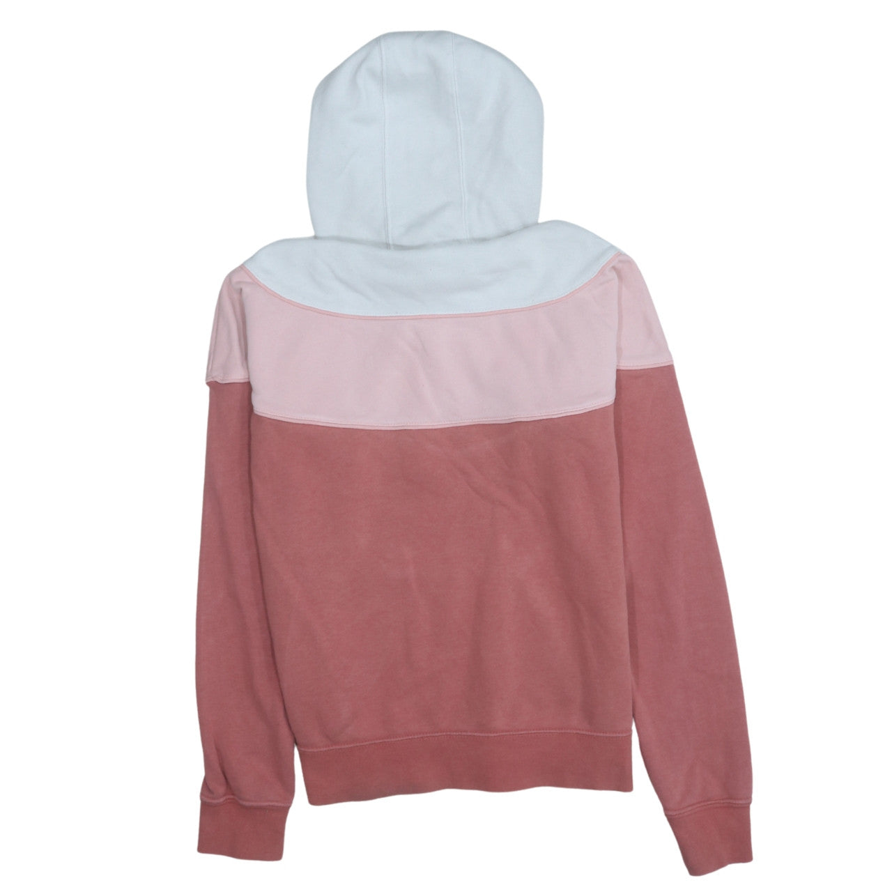 Nike Womens Pink Colourblock Pullover Hoodie XS Cotton Blend