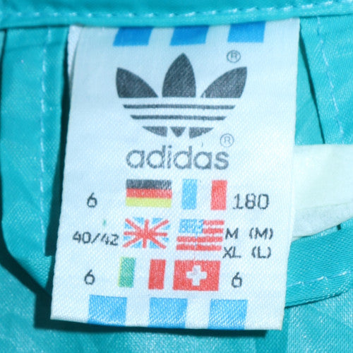 adidas Womens Blue Windbreaker Jacket Size 12 Retro Hooded 90s Style