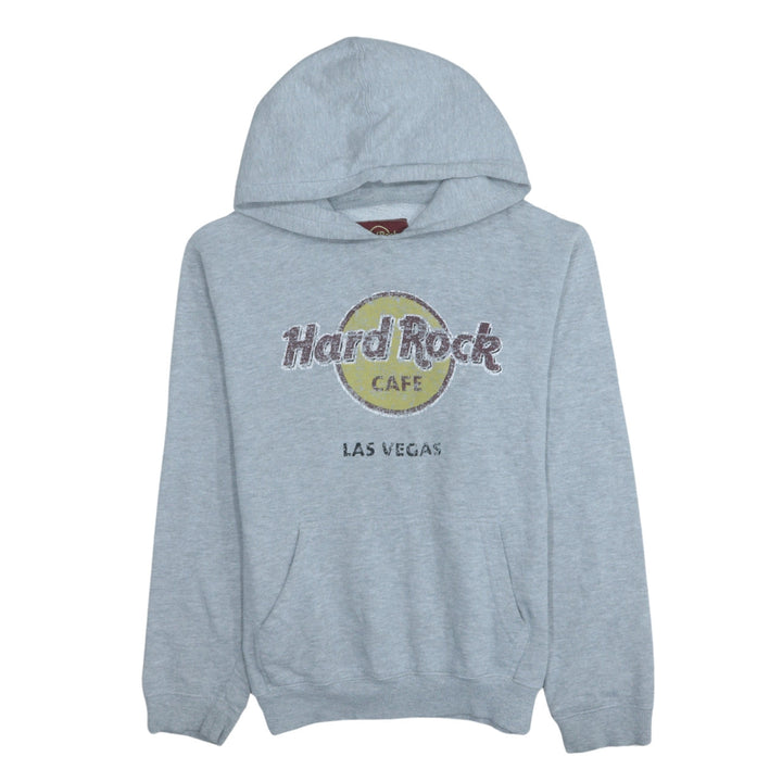 Hard Rock Cafe Men's Grey Pullover Hoodie Size M Graphic Logo Fleece
