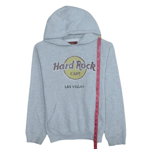 Hard Rock Cafe Men's Grey Pullover Hoodie Size M Graphic Logo Fleece
