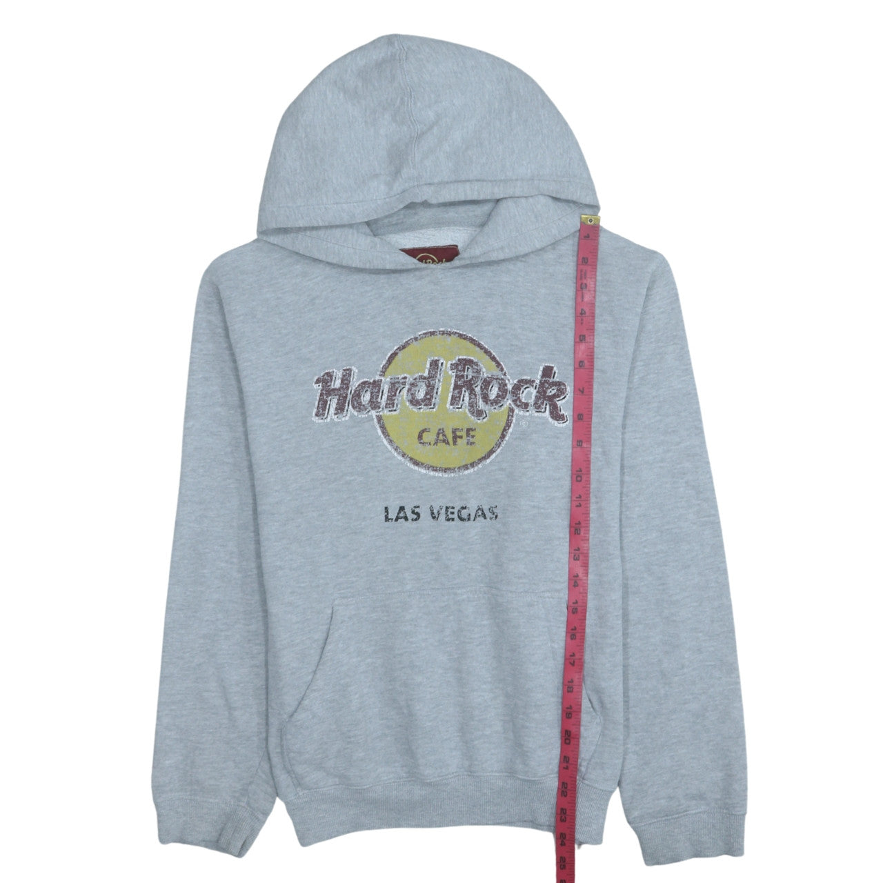 Hard Rock Cafe Men's Grey Pullover Hoodie Size M Graphic Logo Fleece