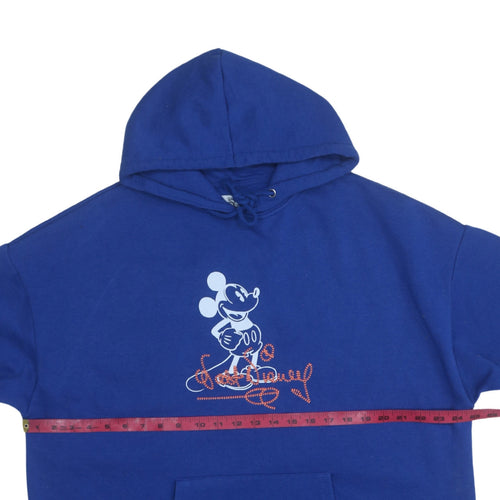 Disney x Primark Women's Blue Hoodie Medium Mickey Graphic Pullover