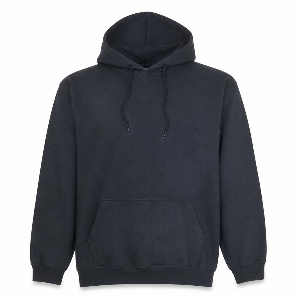 Front view of boohooMAN Men's Black XL Pullover Hoodie with Dragon Graphic Print