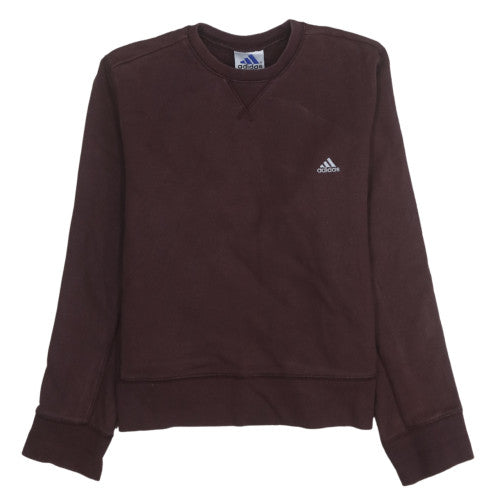 Adidas Women Brown Crew Neck Pullover Sweatshirt Size 12