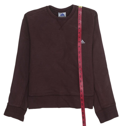Adidas Women Brown Crew Neck Pullover Sweatshirt Size 12