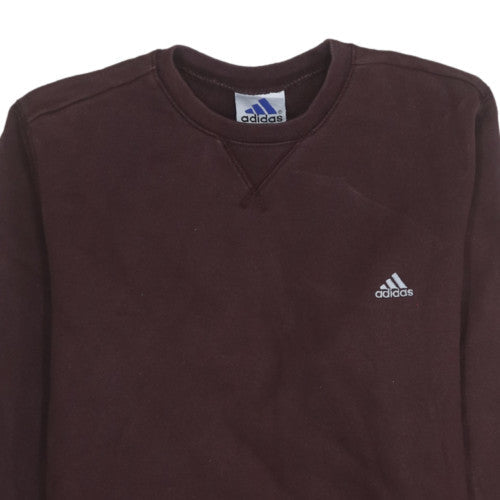Adidas Women Brown Crew Neck Pullover Sweatshirt Size 12