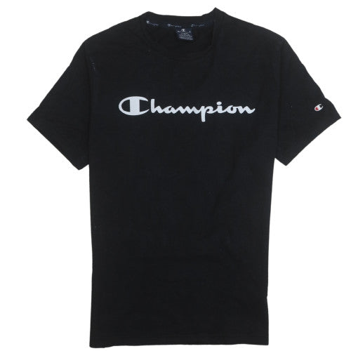 Champion Womens Black Large Basic Cotton Crew Neck T-Shirt