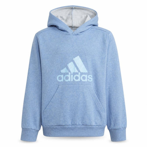 Adidas Boys Blue Pullover Hoodie 13-14 Years Regular Fit Logo Fleece