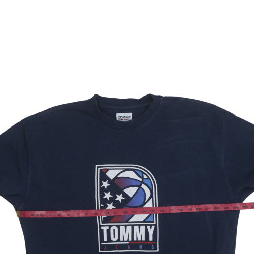 Tommy Jeans Men's Blue Graphic Logo Pullover Sweatshirt Size M