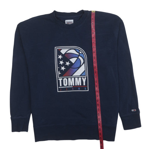 Tommy Jeans Men's Blue Graphic Logo Pullover Sweatshirt Size M