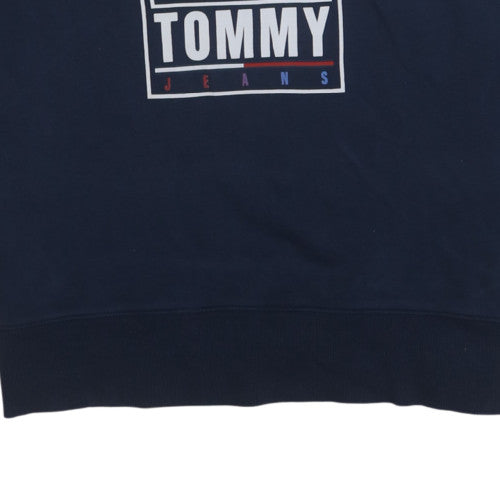 Tommy Jeans Men's Blue Graphic Logo Pullover Sweatshirt Size M