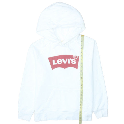 Levi's Men's White Pullover Hoodie M Logo Graphic Sweatshirt