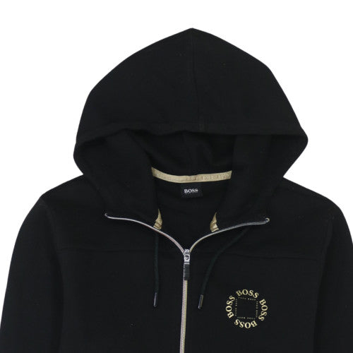 Hugo Boss Men's Black Full Zip Hoodie Size M Classic Logo Cotton Blend
