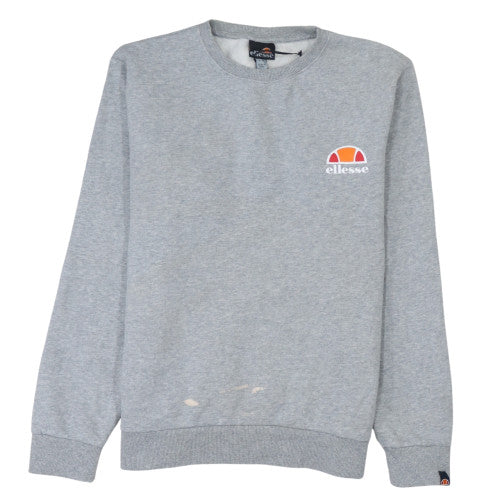 Ellesse Womens Grey Logo Sweatshirt UK 10 Pullover Cotton Blend