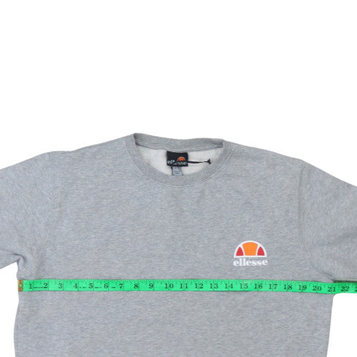 Ellesse Womens Grey Logo Sweatshirt UK 10 Pullover Cotton Blend