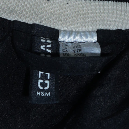 H&M Men's Black Varsity Jacket XS Regular Polyester