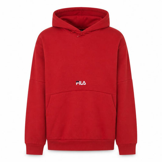 Front view of Fila Men's Red XL Pullover Hoodie Fleece Sports Sweatshirt
