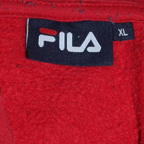FILA Men's Red XL Pullover Hoodie Fleece Sports Sweatshirt