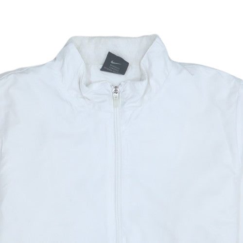 Nike Women White Full Zip Lightweight Jacket Size 8/10