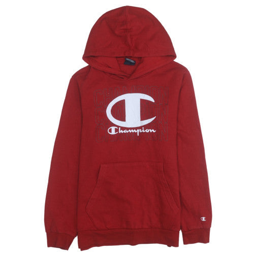 Champion Boys Red Pullover Hoodie 13-14 Years Logo Graphic Fleece