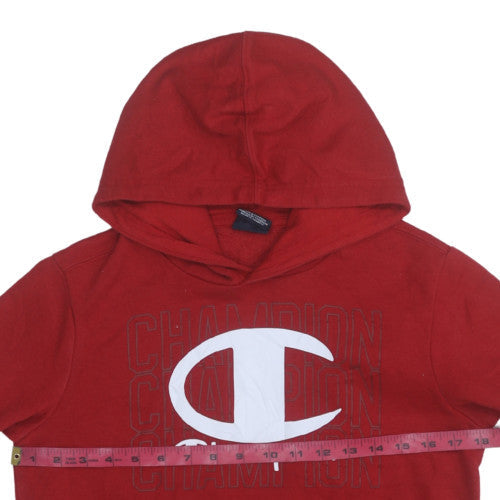 Champion Boys Red Pullover Hoodie 13-14 Years Logo Graphic Fleece