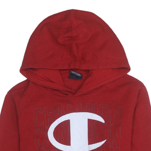 Champion Boys Red Pullover Hoodie 13-14 Years Logo Graphic Fleece