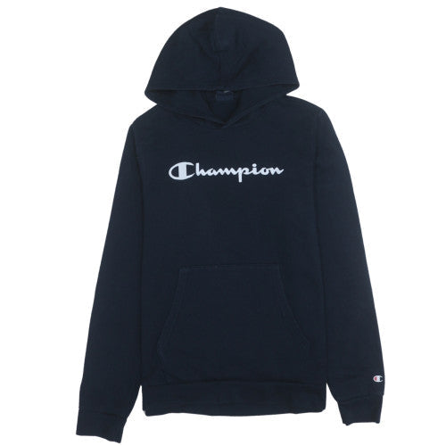 Champion Boys Black 2XL Pullover Fleece Hoodie with Logo Print