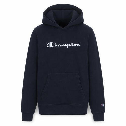 Champion Boys Black 2XL Pullover Fleece Hoodie with Logo Print