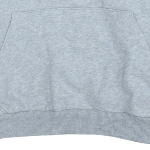Puma Women Grey Hoodie Pullover L Logo Print Casual