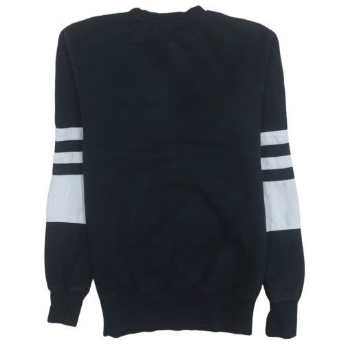 Ellesse Womens Black White Sweatshirt Size 4 Cotton Pullover