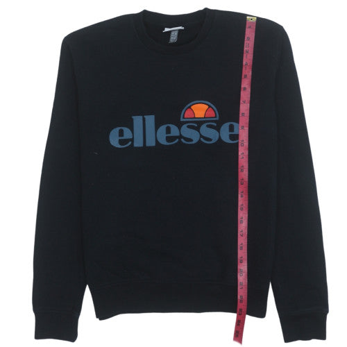 Ellesse Womens Black Crew Neck Pullover Sweatshirt UK 12