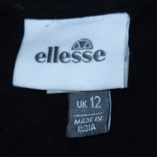 Ellesse Womens Black Crew Neck Pullover Sweatshirt UK 12