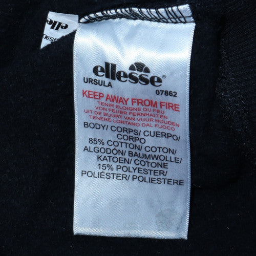 Ellesse Womens Black Crew Neck Pullover Sweatshirt UK 12