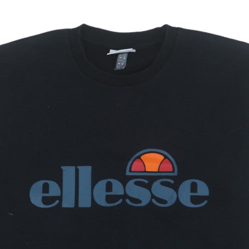 Ellesse Womens Black Crew Neck Pullover Sweatshirt UK 12