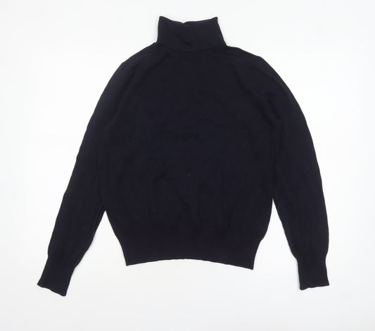 H&M Women's Black Roll Neck Knit Jumper Size 12