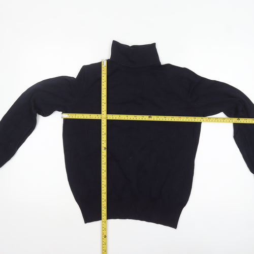 H&M Women's Black Roll Neck Knit Jumper Size 12