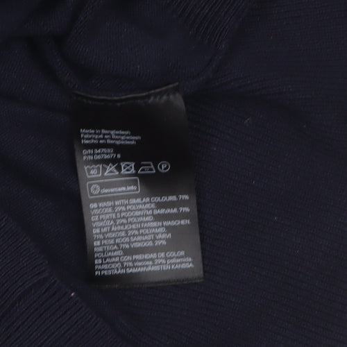 H&M Women's Black Roll Neck Knit Jumper Size 12