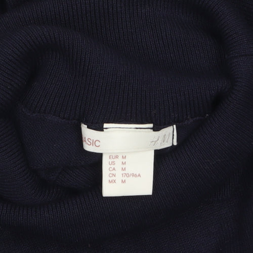 H&M Women's Black Roll Neck Knit Jumper Size 12