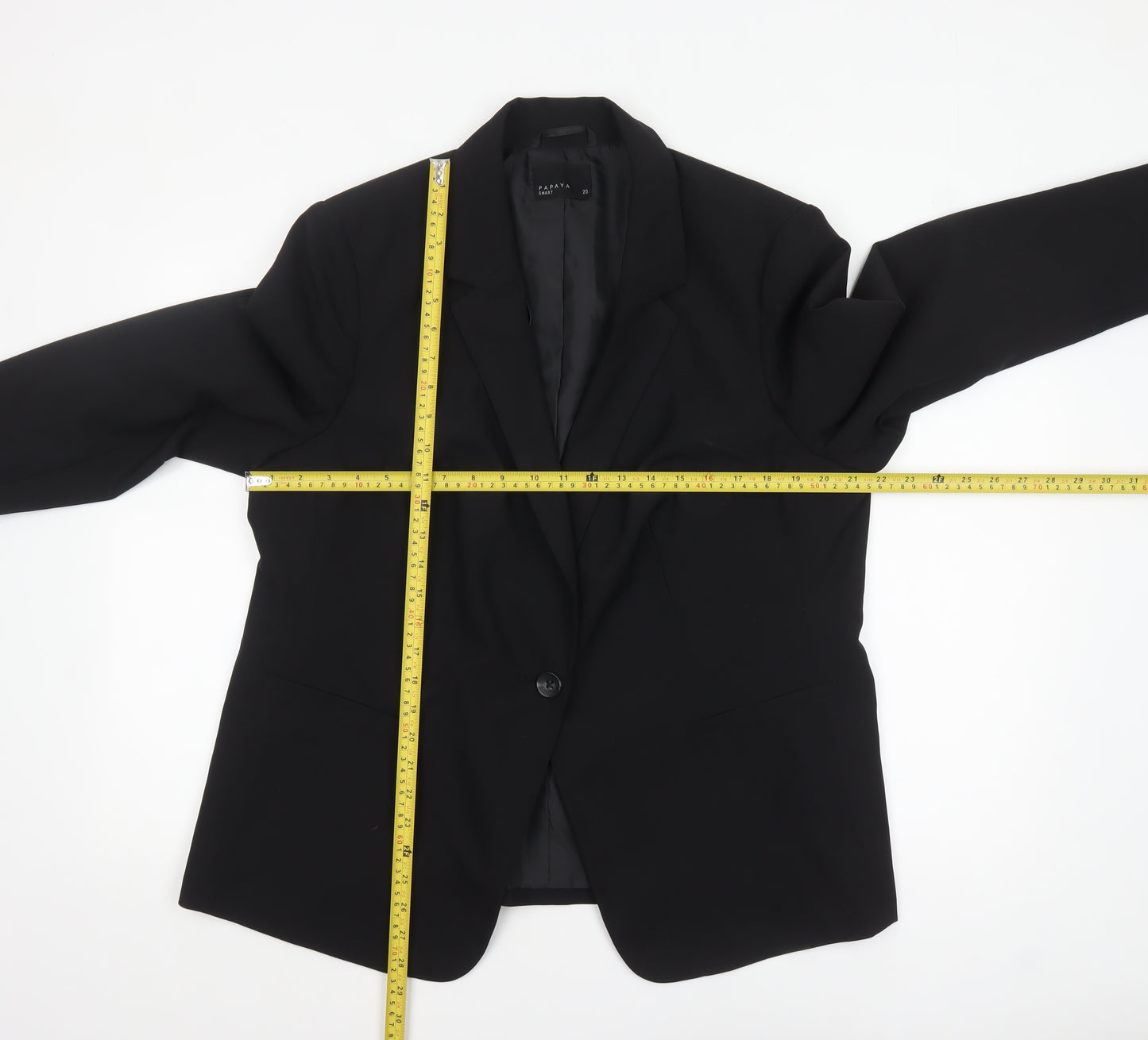 Papaya Women's Black Size 20 Smart Single-Breasted Blazer