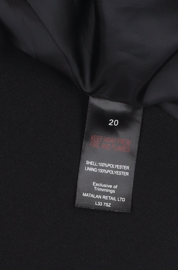 Papaya Women's Black Size 20 Smart Single-Breasted Blazer