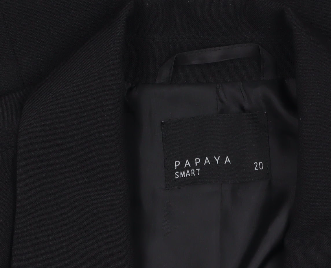 Papaya Women's Black Size 20 Smart Single-Breasted Blazer